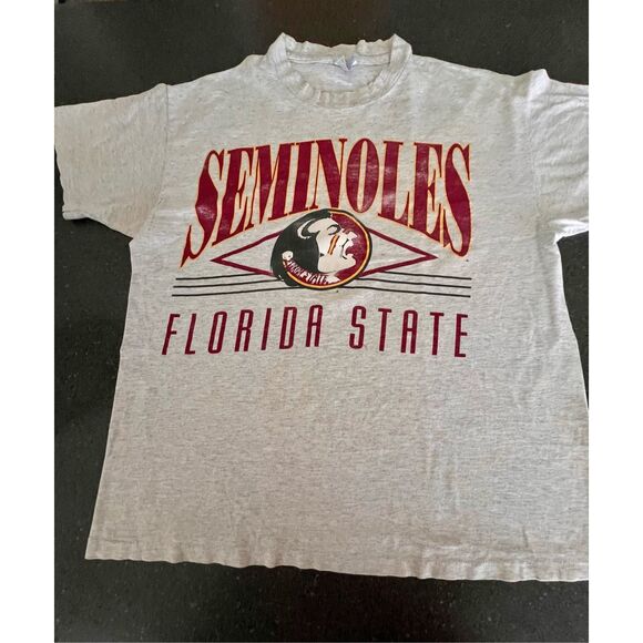 Florida State University FSU Seminoles single stitch T-shirt made in USA size L - Picture 6 of 8